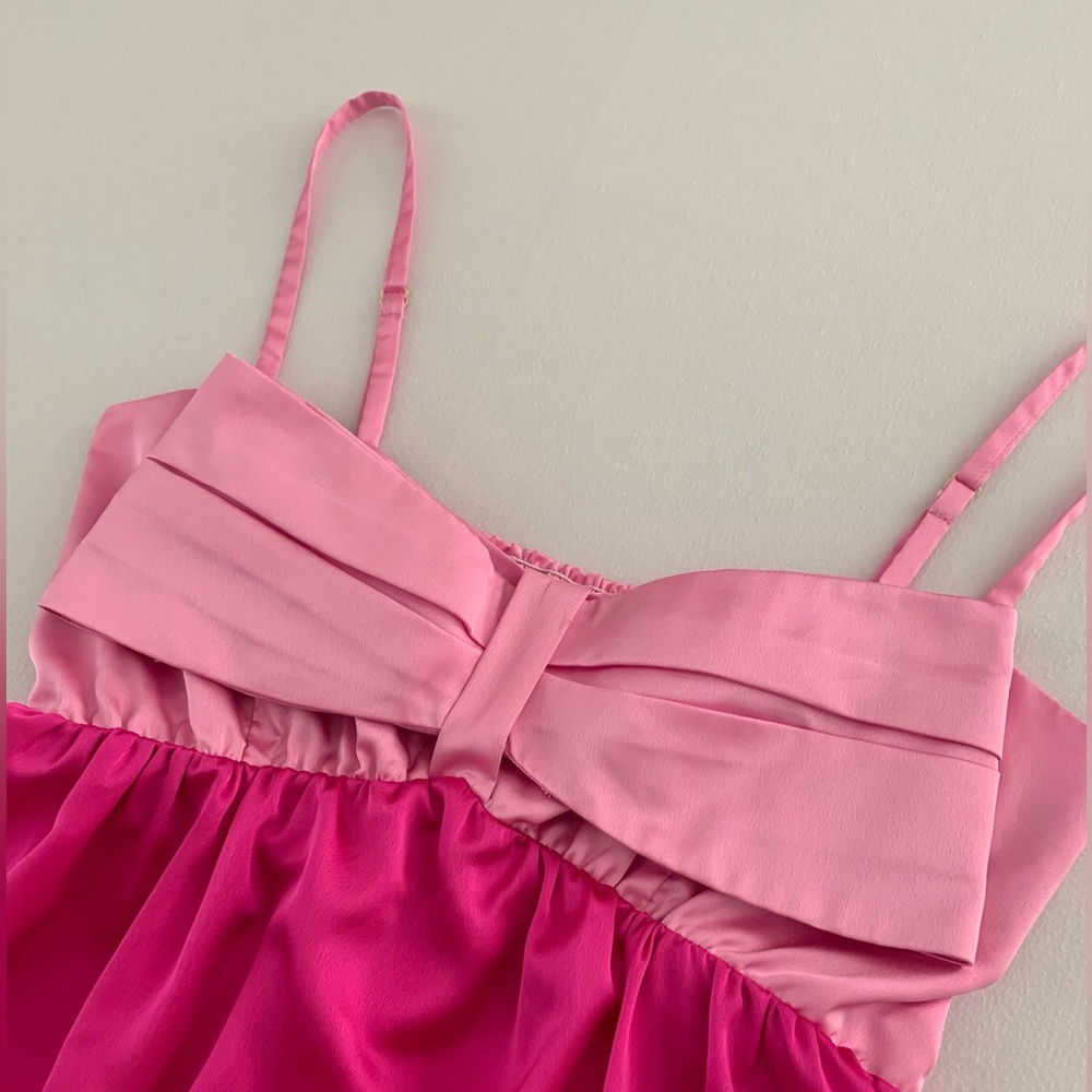 Show Me Your Mumu Best Bow Mini Dress in Colorblock Pink - Picture 4 of 17
